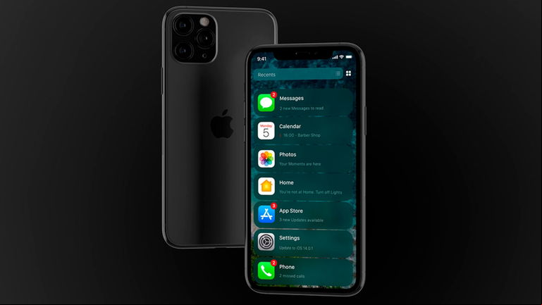Este concepto muestra cómo sería la nueva interfaz de iOS 14 en modo lista